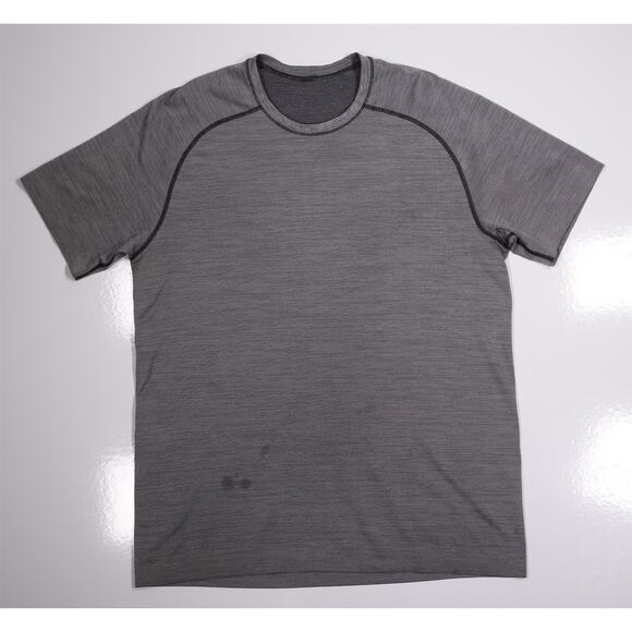 Lululemon Men's Gray Black Crewneck Gym Athletic T-Shirt Large - Picture 1 of 9